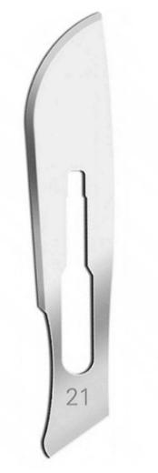 Лезо хірургічне одноразове №21 GT040-100 GreetMed